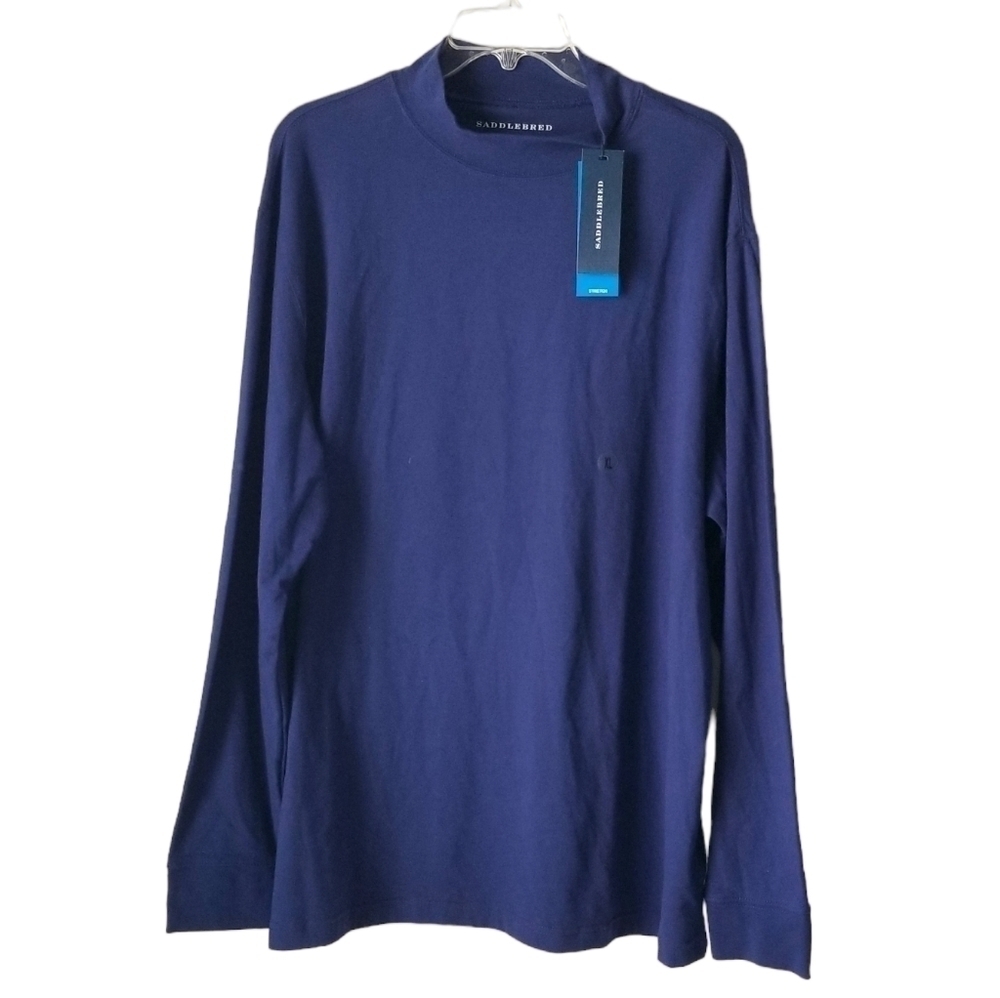 NWT Men's Saddlebred Long Sleeve Tee Flex Carbon Royal Blue Size XL